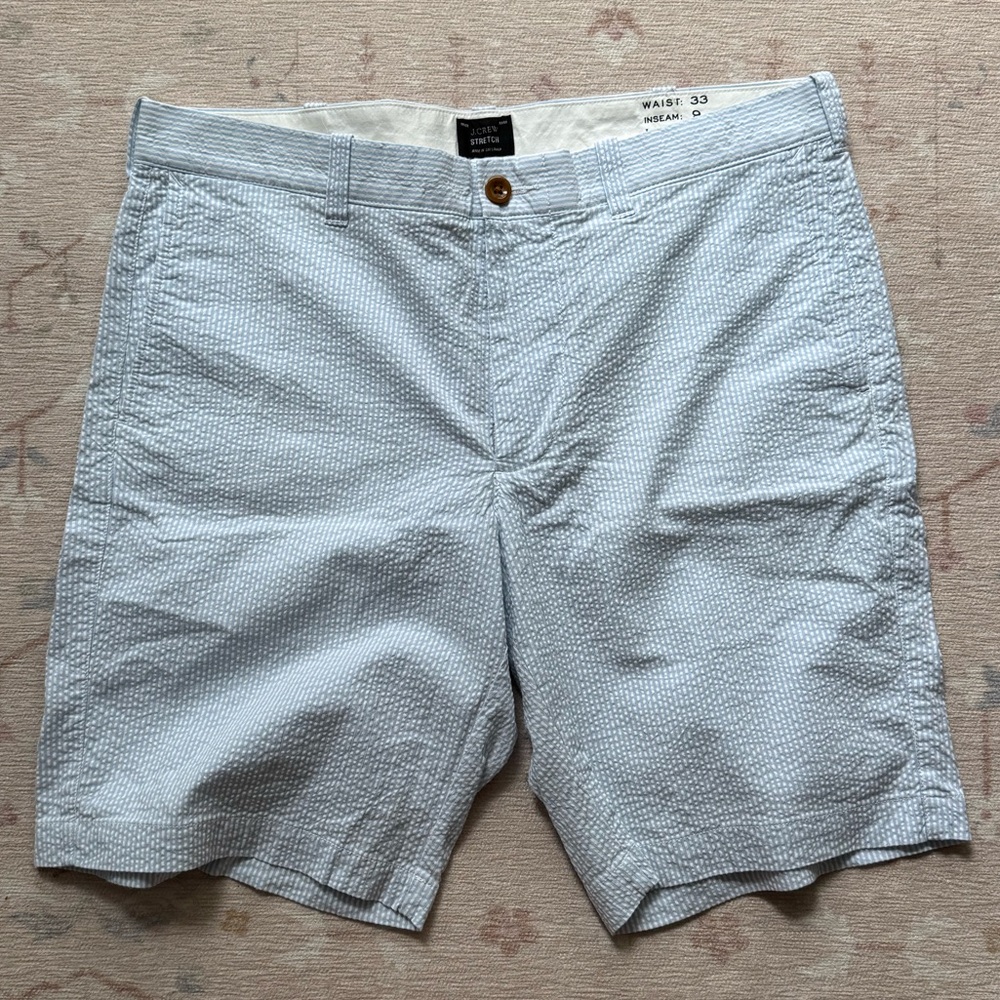 J. Crew Men's Light Blue Textured Shorts